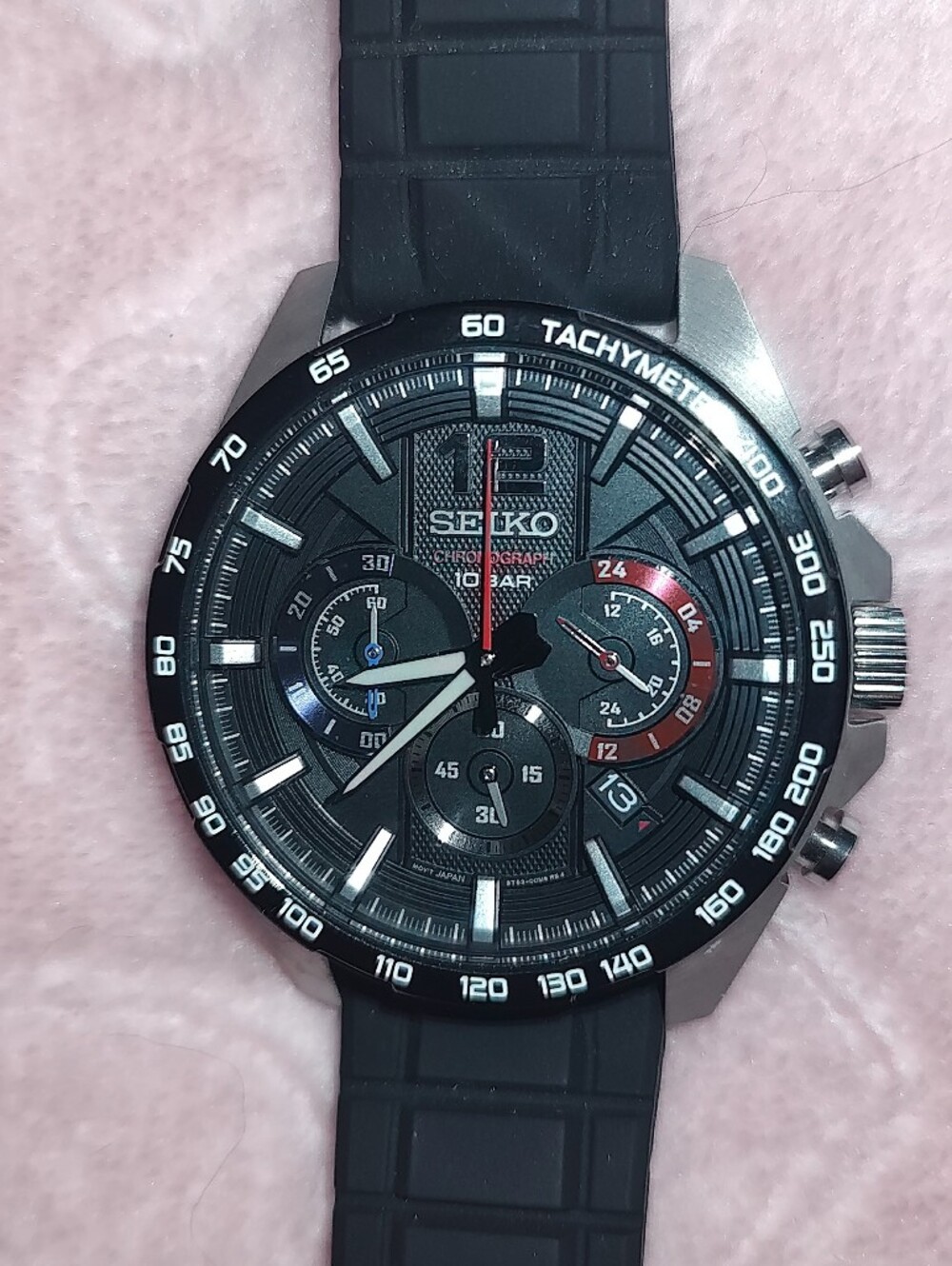 Seiko 8T63 Stainless Steel Chronograph Wristwatch, Like New